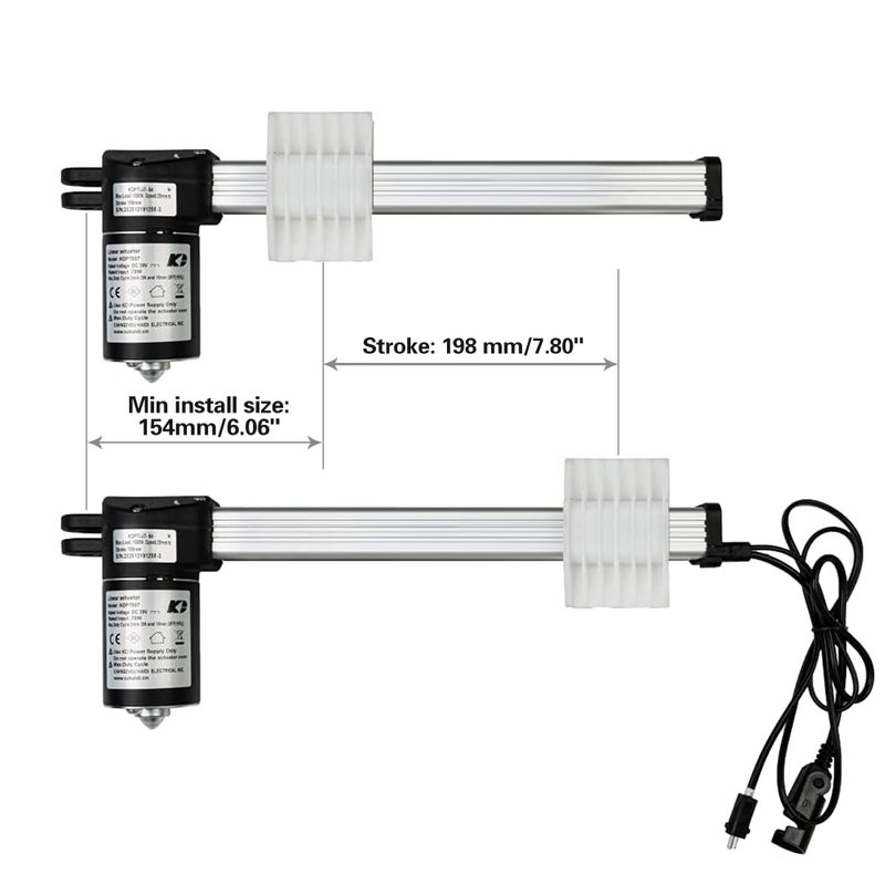 Kariwust Linear Actuator Kaidi Model KDPT007-54 Power Recliner Lift Chairs Motor Replacement - Image 3